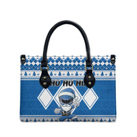 Power Blue Ranger Santa Claus Leather Bag Funny Christmas - Wonder Print Shop
