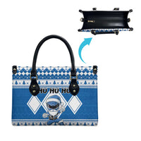 Power Blue Ranger Santa Claus Leather Bag Funny Christmas - Wonder Print Shop