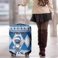 Power Blue Ranger Santa Claus Luggage Cover Funny Christmas - Wonder Print Shop