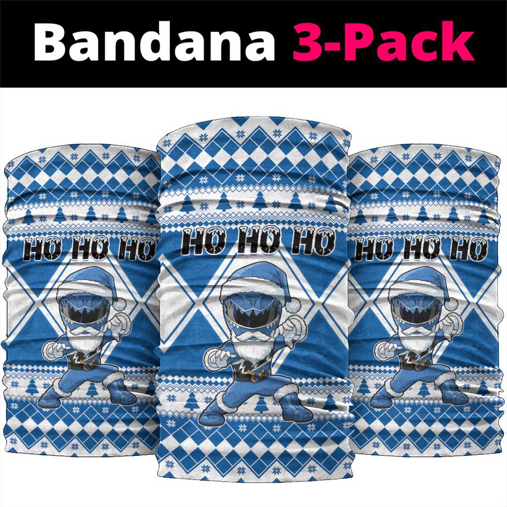 Power Blue Ranger Santa Claus Neck Gaiter Funny Christmas - Wonder Print Shop