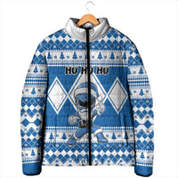 Personalized Power Blue Ranger Santa Claus Padded Jacket Funny Christmas - Wonder Print Shop