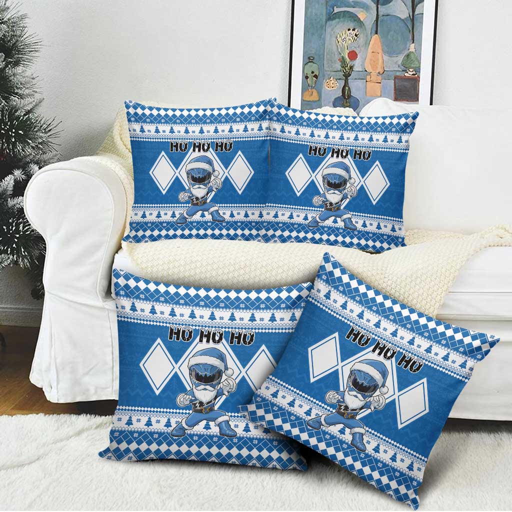 Power Blue Ranger Santa Claus Pillow Cover Funny Christmas - Wonder Print Shop