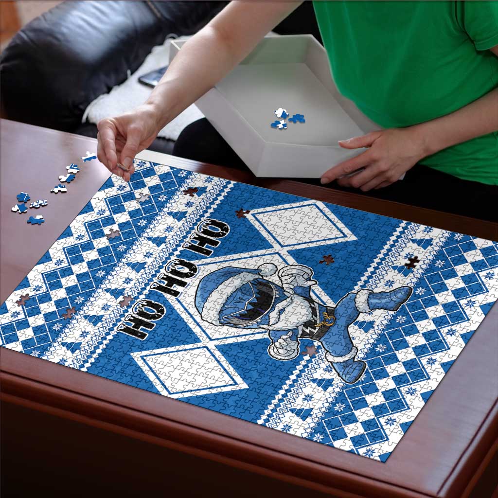 Power Blue Ranger Santa Claus Puzzle Funny Christmas - Wonder Print Shop