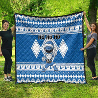 Power Blue Ranger Santa Claus Quilt Funny Christmas - Wonder Print Shop