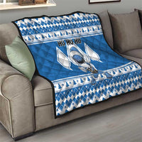 Power Blue Ranger Santa Claus Quilt Funny Christmas - Wonder Print Shop