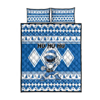 Power Blue Ranger Santa Claus Quilt Bed Set Funny Christmas - Wonder Print Shop