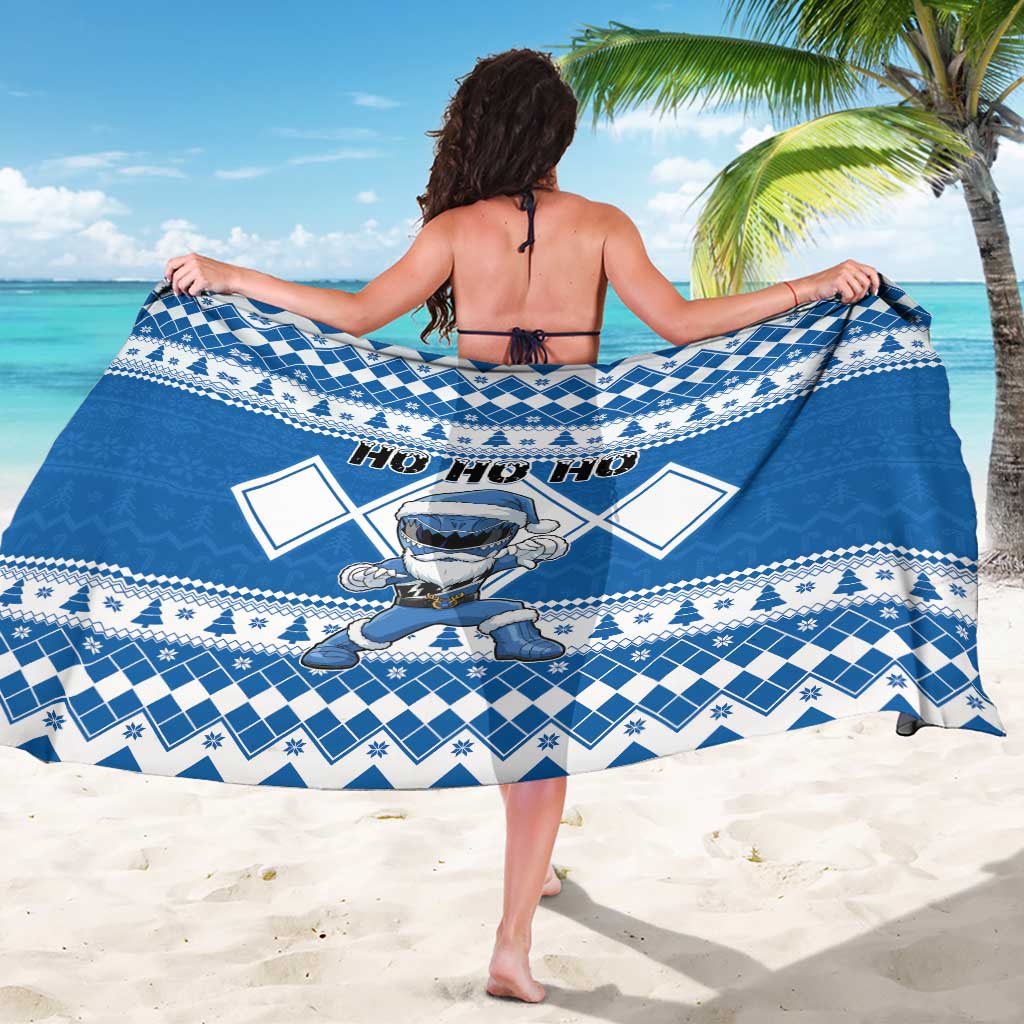 Power Blue Ranger Santa Claus Sarong Funny Christmas - Wonder Print Shop