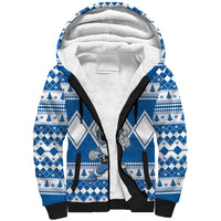 Personalized Power Blue Ranger Santa Claus Sherpa Hoodie Funny Christmas - Wonder Print Shop