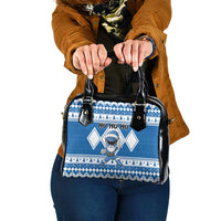 Power Blue Ranger Santa Claus Shoulder Handbag Funny Christmas - Wonder Print Shop