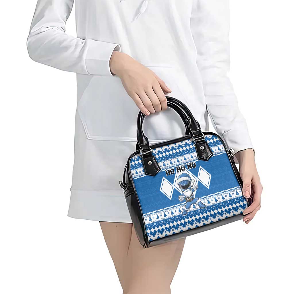 Power Blue Ranger Santa Claus Shoulder Handbag Funny Christmas - Wonder Print Shop