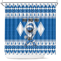Power Blue Ranger Santa Claus Shower Curtain Funny Christmas - Wonder Print Shop