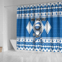 Power Blue Ranger Santa Claus Shower Curtain Funny Christmas - Wonder Print Shop