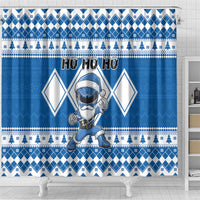 Power Blue Ranger Santa Claus Shower Curtain Funny Christmas - Wonder Print Shop