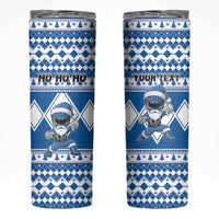 Personalized Power Blue Ranger Santa Claus Skinny Tumbler Funny Christmas - Wonder Print Shop