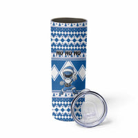 Personalized Power Blue Ranger Santa Claus Skinny Tumbler Funny Christmas - Wonder Print Shop
