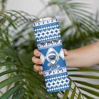 Personalized Power Blue Ranger Santa Claus Skinny Tumbler Funny Christmas - Wonder Print Shop