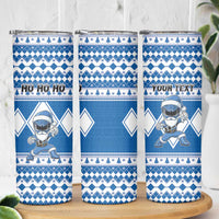 Personalized Power Blue Ranger Santa Claus Skinny Tumbler Funny Christmas - Wonder Print Shop