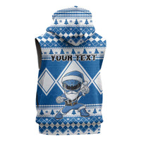 Personalized Power Blue Ranger Santa Claus Sleeveless Zip Hoodie Funny Christmas - Wonder Print Shop