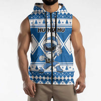 Personalized Power Blue Ranger Santa Claus Sleeveless Zip Hoodie Funny Christmas - Wonder Print Shop