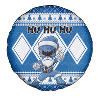Power Blue Ranger Santa Claus Spare Tire Cover Funny Christmas - Wonder Print Shop