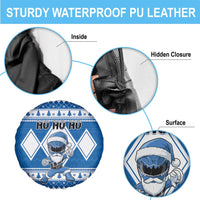 Power Blue Ranger Santa Claus Spare Tire Cover Funny Christmas - Wonder Print Shop