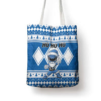 Power Blue Ranger Santa Claus Tote Bag Funny Christmas - Wonder Print Shop