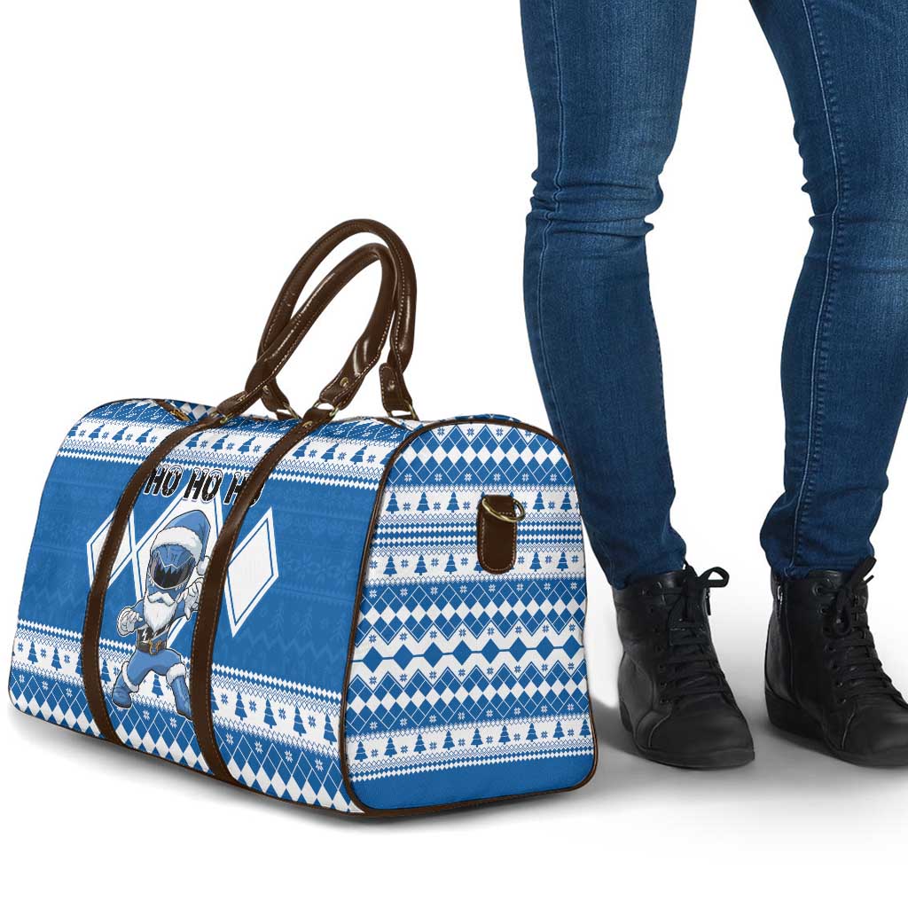 Power Blue Ranger Santa Claus Travel Bag Funny Christmas - Wonder Print Shop