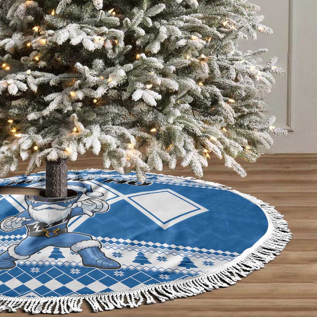 Power Blue Ranger Santa Claus Tree Skirt Funny Christmas - Wonder Print Shop