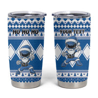 Personalized Power Blue Ranger Santa Claus Tumbler Cup Funny Christmas - Wonder Print Shop