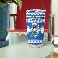 Personalized Power Blue Ranger Santa Claus Tumbler Cup Funny Christmas - Wonder Print Shop