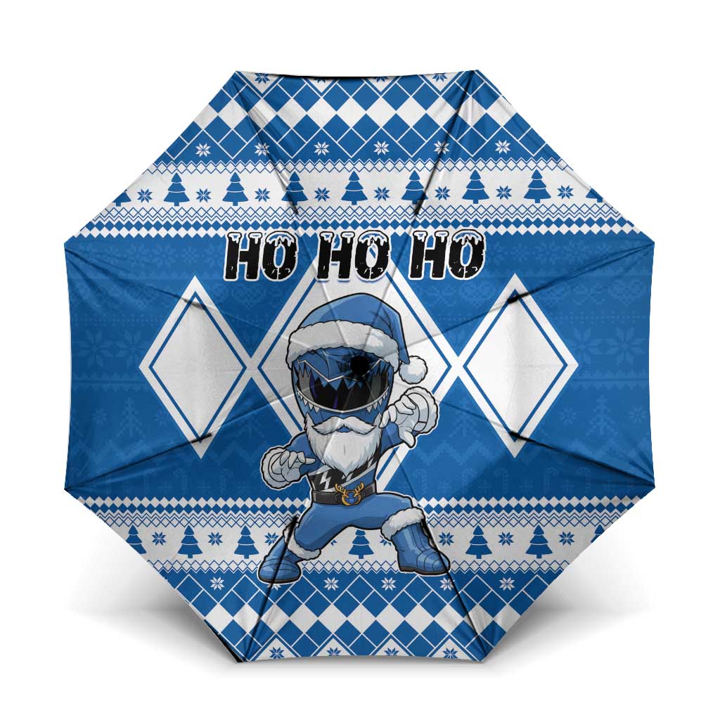 Power Blue Ranger Santa Claus Umbrella Funny Christmas - Wonder Print Shop