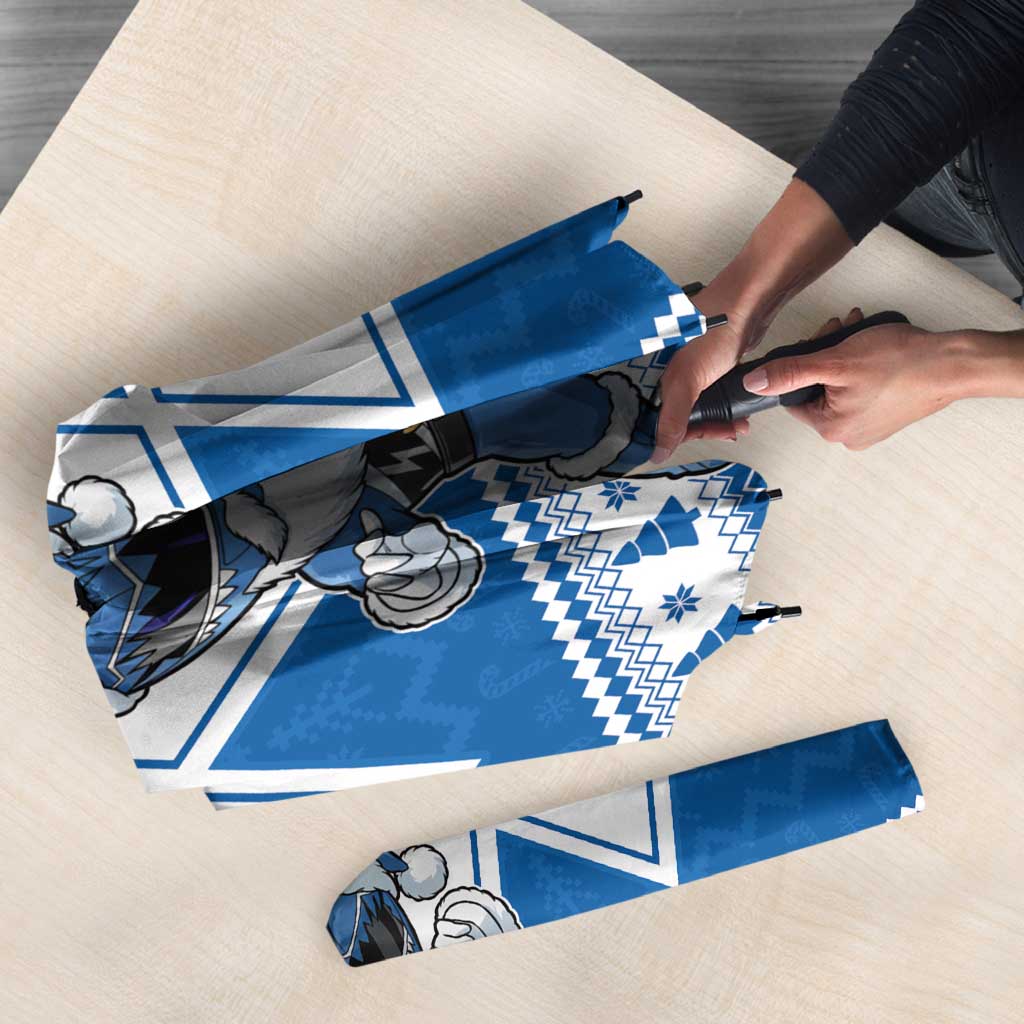 Power Blue Ranger Santa Claus Umbrella Funny Christmas - Wonder Print Shop