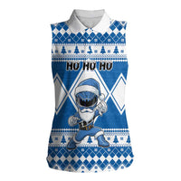 Personalized Power Blue Ranger Santa Claus Women Sleeveless Polo Shirt Funny Christmas - Wonder Print Shop