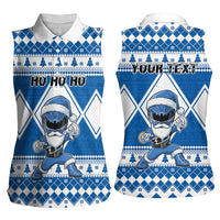 Personalized Power Blue Ranger Santa Claus Women Sleeveless Polo Shirt Funny Christmas - Wonder Print Shop