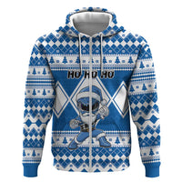 Personalized Power Blue Ranger Santa Claus Zip Hoodie Funny Christmas - Wonder Print Shop