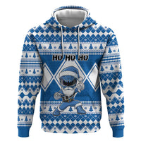 Personalized Power Blue Ranger Santa Claus Zip Hoodie Funny Christmas - Wonder Print Shop