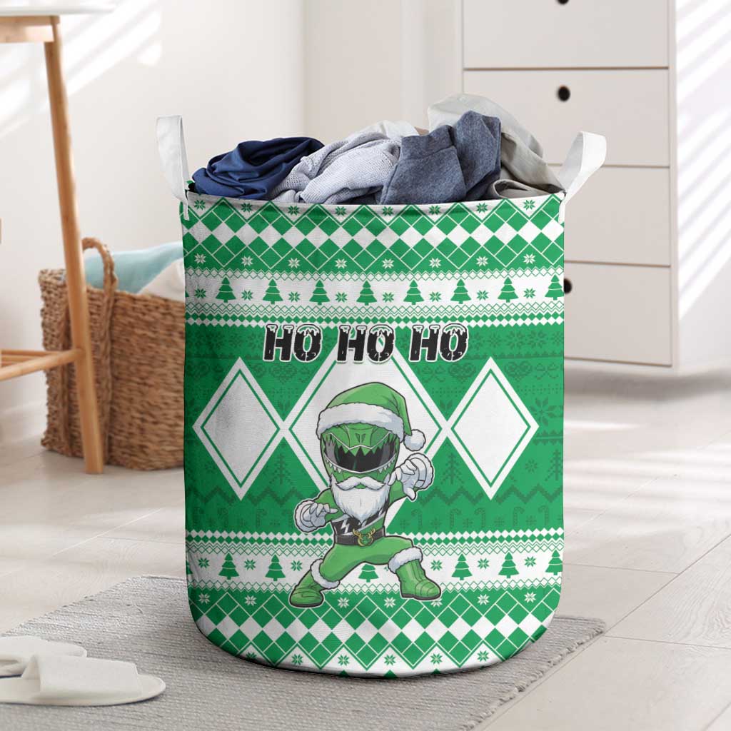 Power Green Ranger Santa Claus Laundry Basket Funny Christmas - Wonder Print Shop