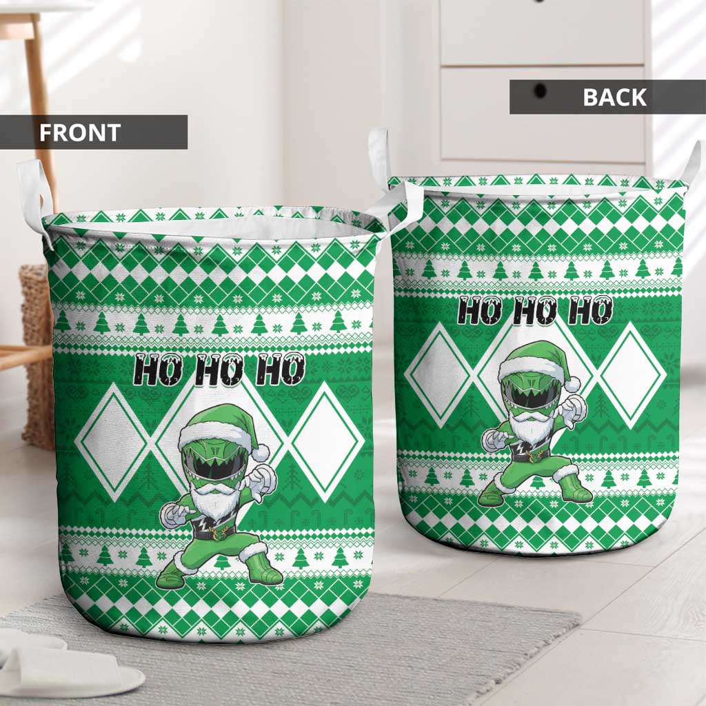 Power Green Ranger Santa Claus Laundry Basket Funny Christmas - Wonder Print Shop