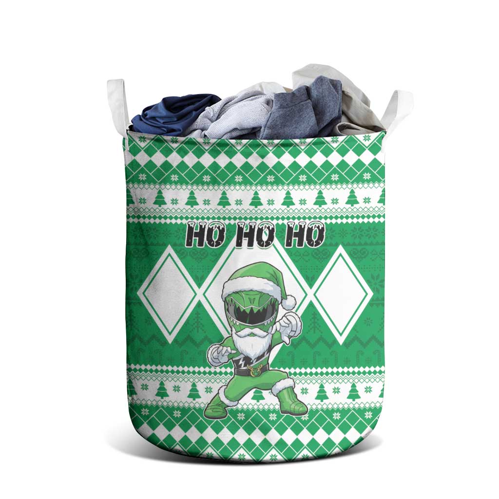 Power Green Ranger Santa Claus Laundry Basket Funny Christmas - Wonder Print Shop