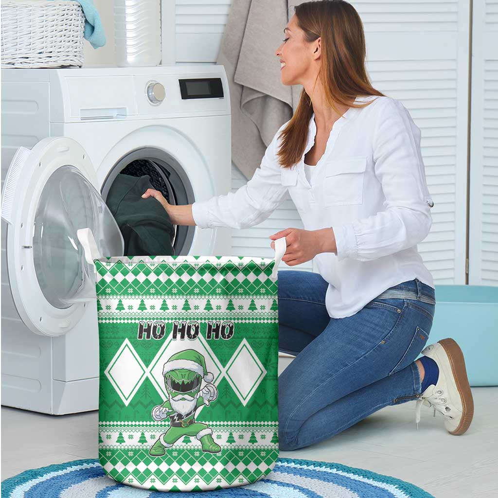 Power Green Ranger Santa Claus Laundry Basket Funny Christmas - Wonder Print Shop