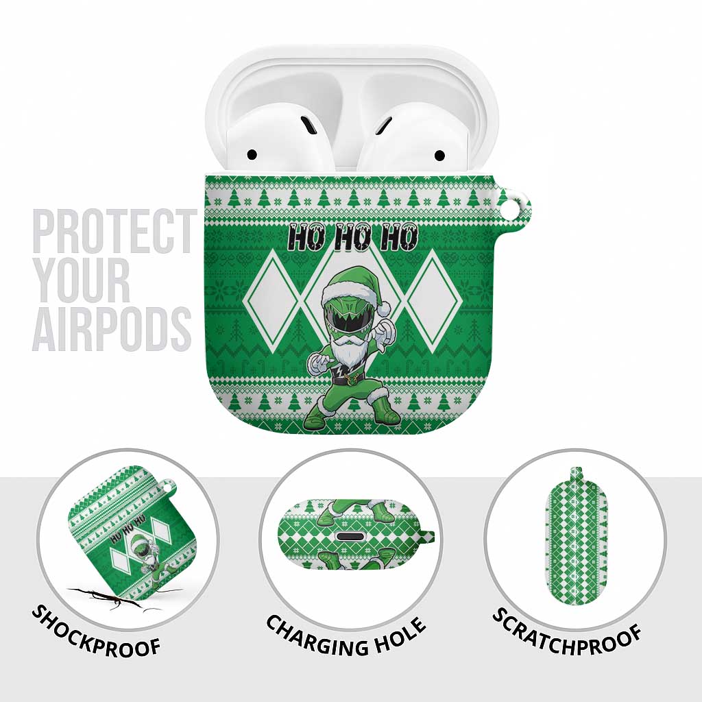 Power Green Ranger Santa Claus AirPods Case Funny Christmas - Wonder Print Shop