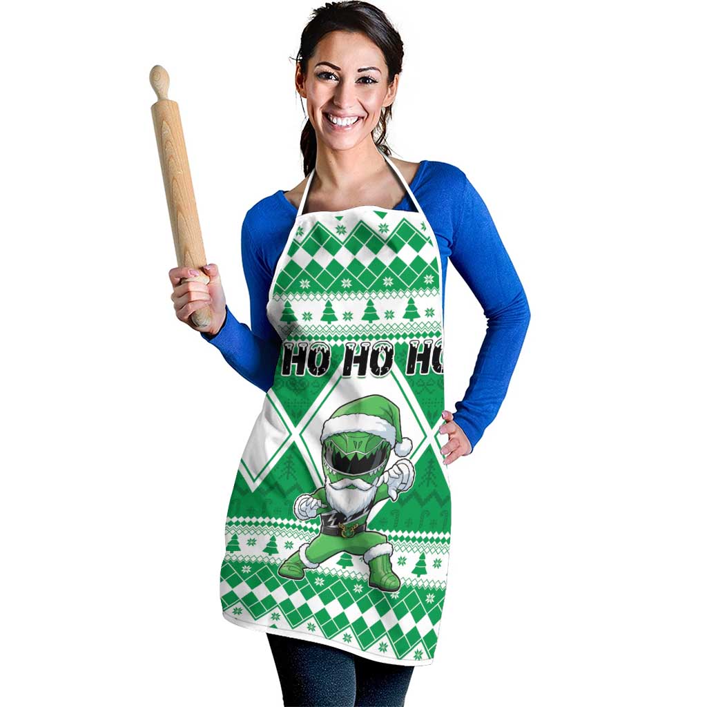 Power Green Ranger Santa Claus Apron Funny Christmas - Wonder Print Shop