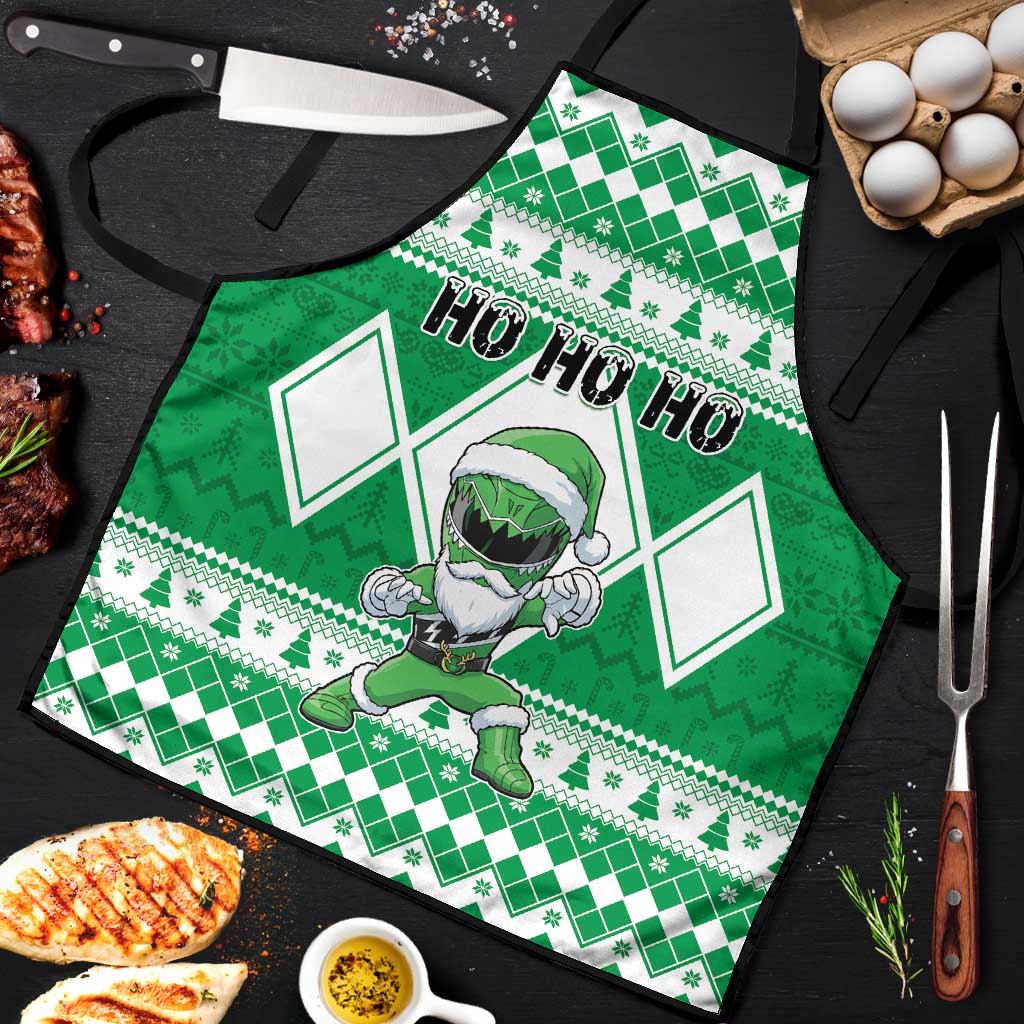 Power Green Ranger Santa Claus Apron Funny Christmas - Wonder Print Shop