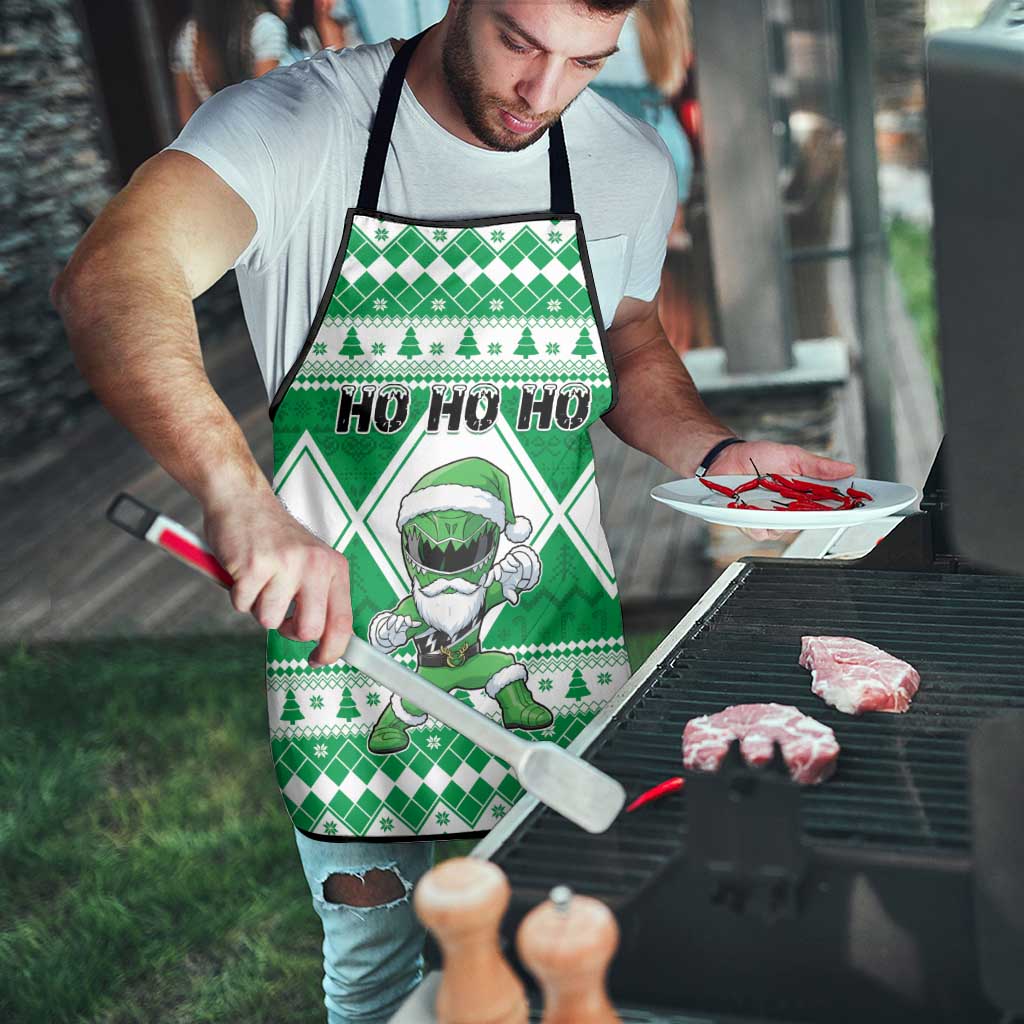 Power Green Ranger Santa Claus Apron Funny Christmas - Wonder Print Shop