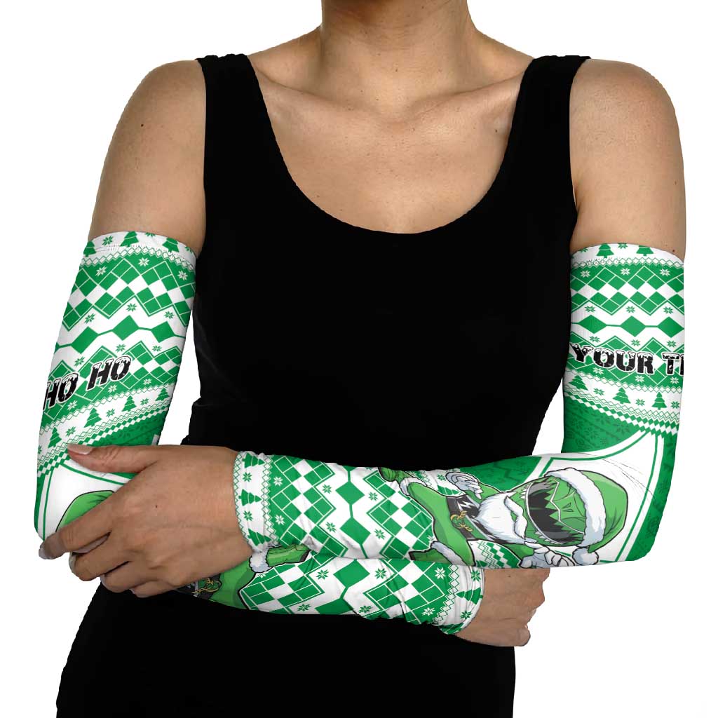 Personalized Power Green Ranger Santa Claus Arm Sleeves Funny Christmas - Wonder Print Shop