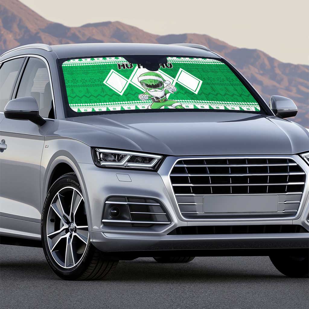 Power Green Ranger Santa Claus Auto Sun Shade Funny Christmas - Wonder Print Shop