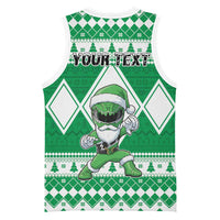 Personalized Power Green Ranger Santa Claus Basketball Jersey Funny Christmas - Wonder Print Shop