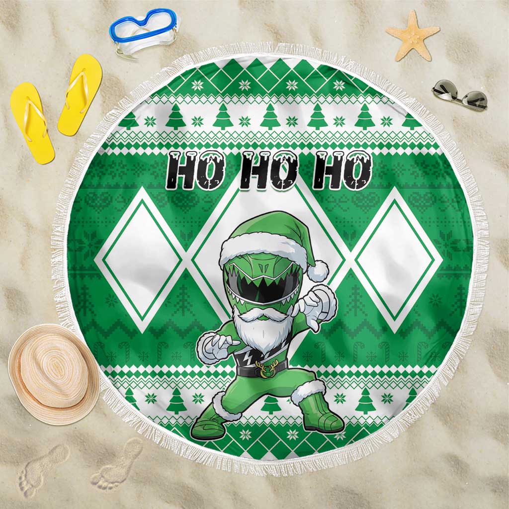 Power Green Ranger Santa Claus Beach Blanket Funny Christmas - Wonder Print Shop