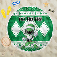Power Green Ranger Santa Claus Beach Blanket Funny Christmas - Wonder Print Shop