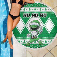 Power Green Ranger Santa Claus Beach Blanket Funny Christmas - Wonder Print Shop